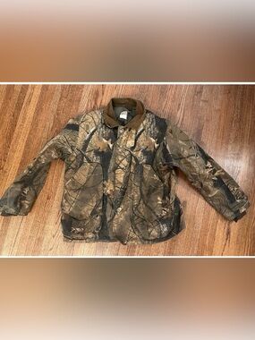 Filson L model 435 HW Camo Up Tin Cloth Jacket Upland Hunting Oil Waxed Mens